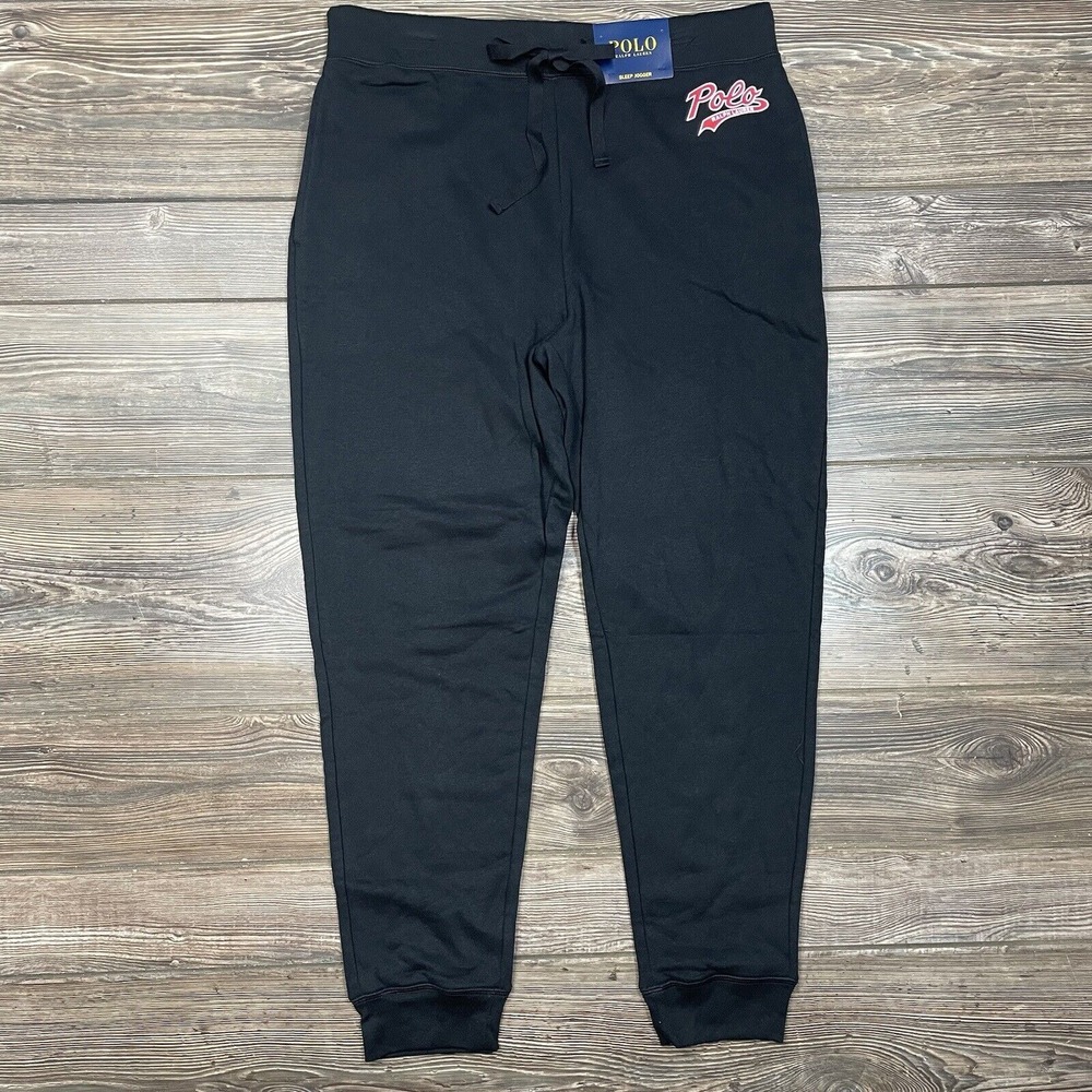 Polo Ralph Lauren Men's Logo Script Sleep Joggers Black Red Size XL NWT